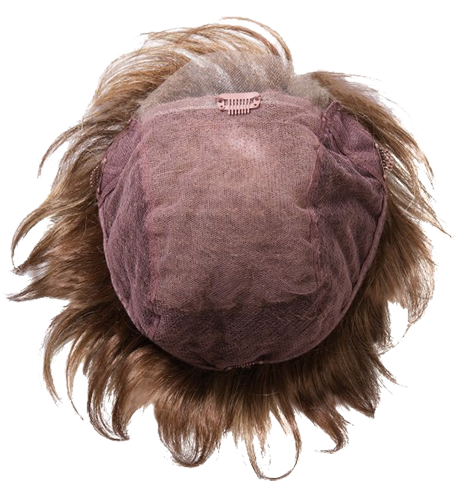 A short dark brown wig